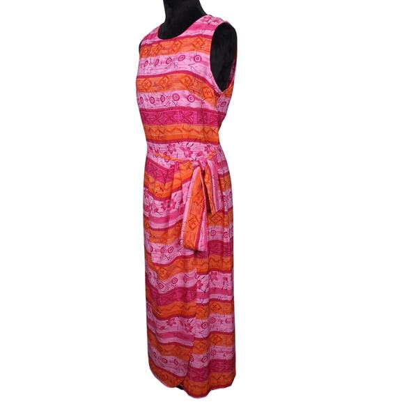 Sag Harbor Women's Dress Sz 10 Floral Pink Casual Preppy Modest Colorful Artsy - Picture 8 of 12